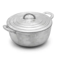 Nồi gang đúc cỡ 14 đậy nắp, quai tai đúc liền thân, xưởng Phương Cảnh